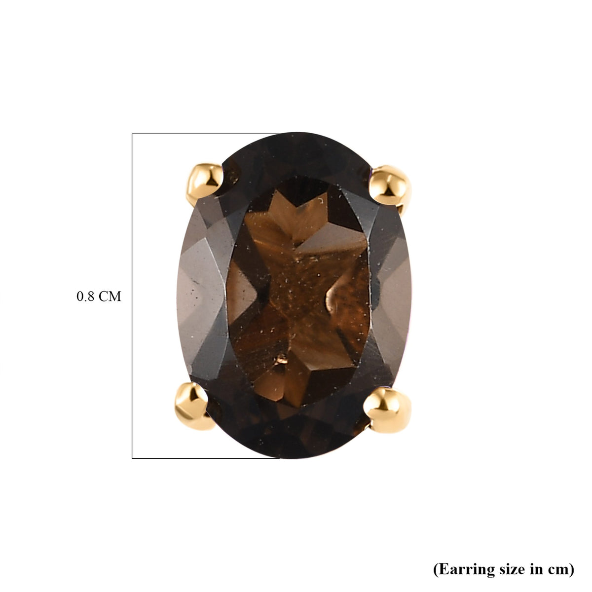 1.20 Ct. Smoky Quartz Solitaire Earrings in 14K Gold Plated Sterling Silver 3815668 5