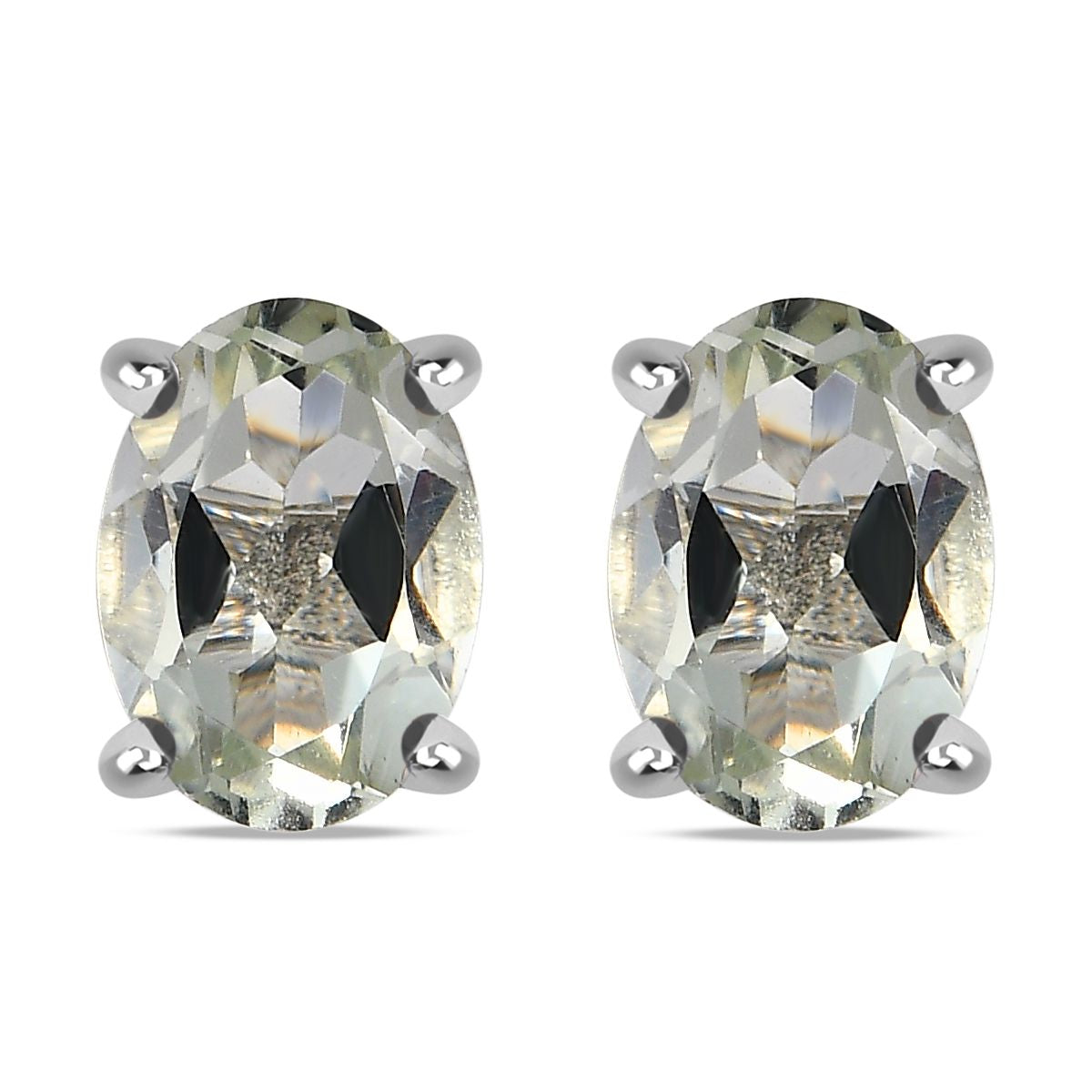 1.7 Ct. Prasiolite Earrings in Platinum Plated Sterling Silver 3815706 0