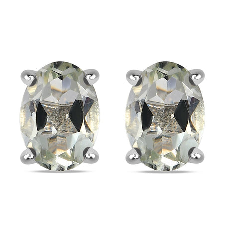1.7 Ct. Prasiolite Earrings in Platinum Plated Sterling Silver 3815706 1