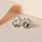 Prasiolite Stud Earrings with Push Back in Platinum Overlay Sterling Silver 1.07 Ct._3815706_1