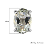 Prasiolite Stud Earrings with Push Back in Platinum Overlay Sterling Silver 1.07 Ct._3815706_5