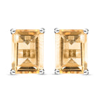 Citrine Stud Earrings with Push Back in Platinum Overlay Sterling Silver 1.90 Ct._3815758
