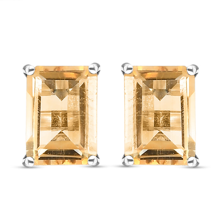 Citrine Stud Earrings with Push Back in Platinum Overlay Sterling Silver 1.95 Ct. 3815758 1