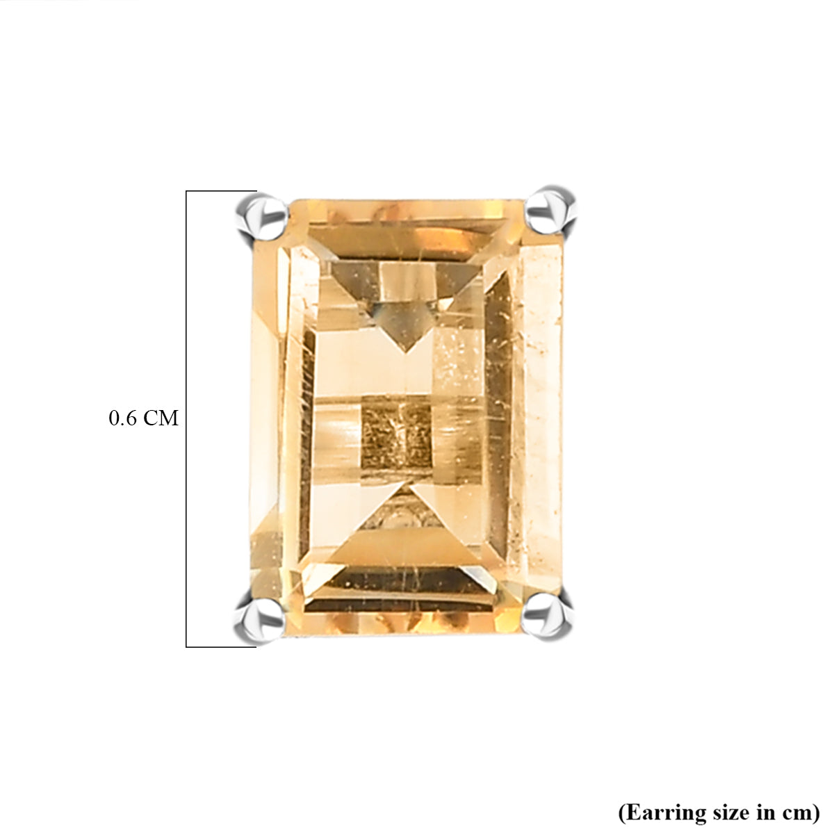Citrine Stud Earrings with Push Back in Platinum Overlay Sterling Silver 1.90 Ct. 3815758 5
