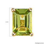 Royal Bali Collection - Hebei Peridot Solitaire Stud Earrings with Push Back in 18K Vermeil Yellow Gold Plated Sterling Silver 1.83 Ct._3815792_4