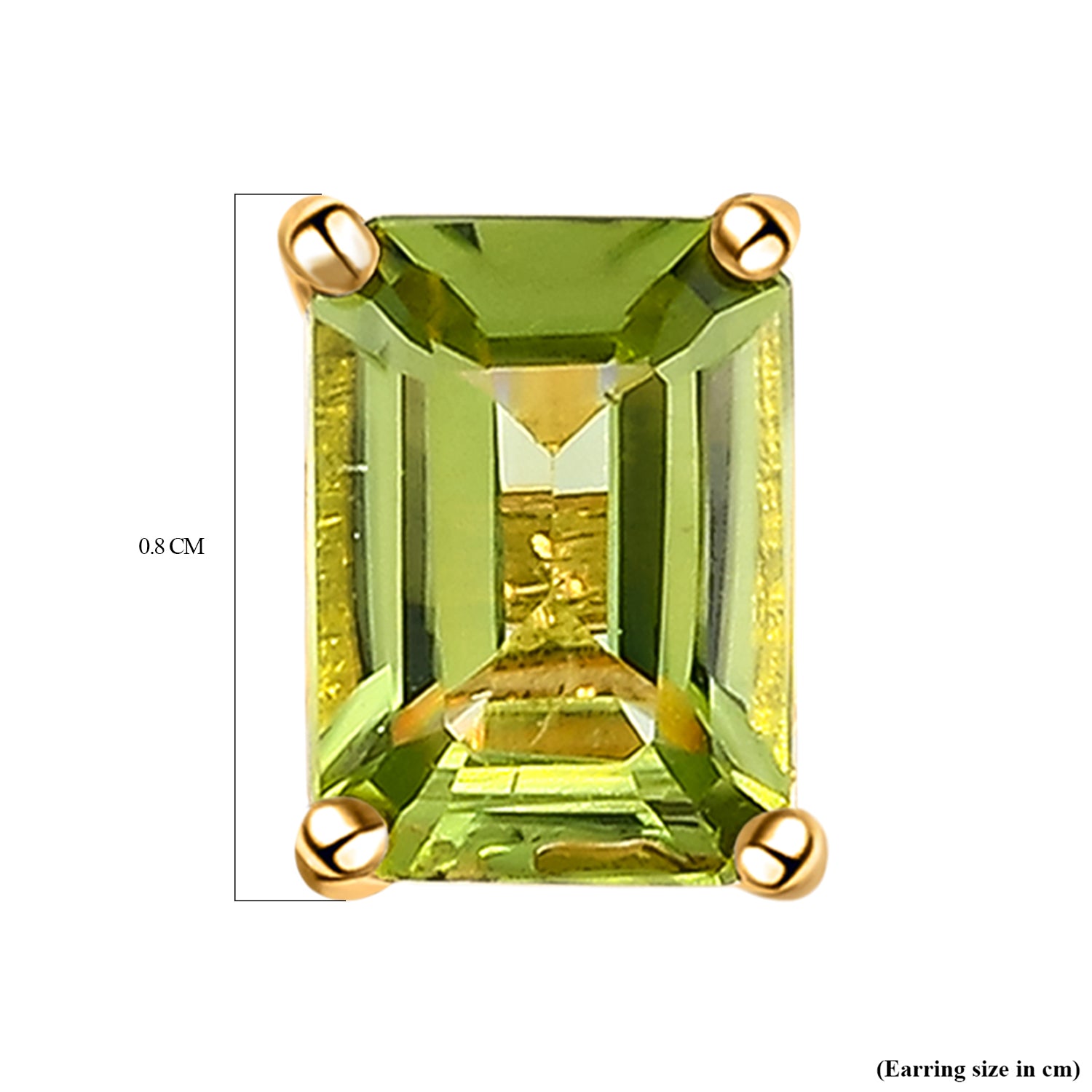 2.04 Ct Peridot Solitaire Earrings in 14K Gold Plated Sterling Silver V32491665 5