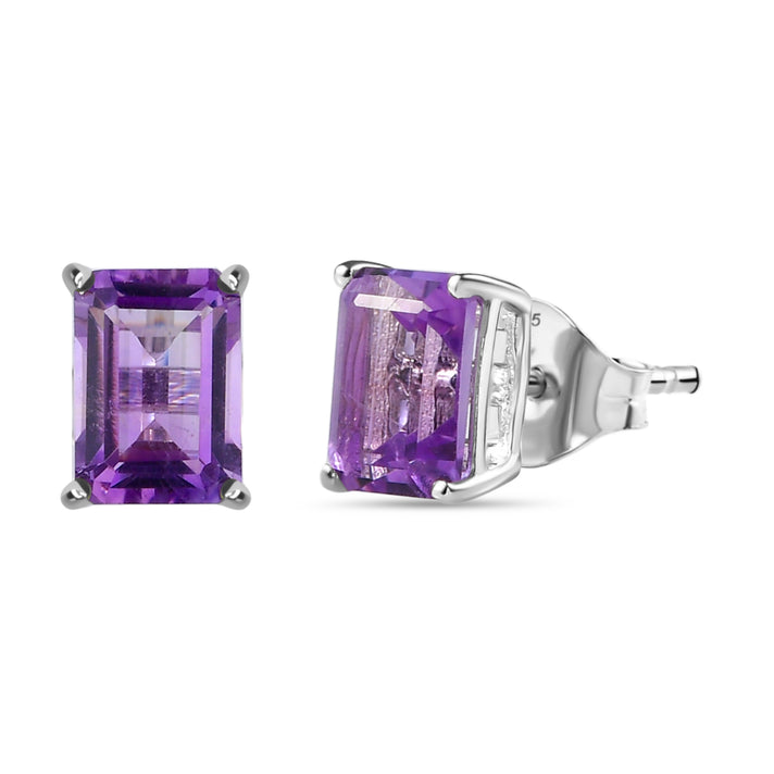 2.21 Ct. Pink Amethyst Earrings in Platinum Plated Sterling Silver 3815837 1