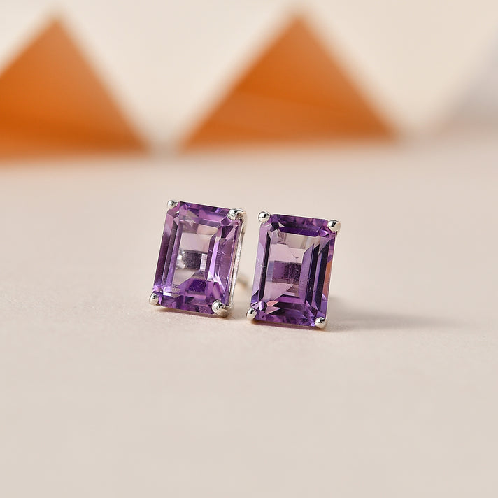 2.21 Ct. Pink Amethyst Earrings in Platinum Plated Sterling Silver 3815837 2