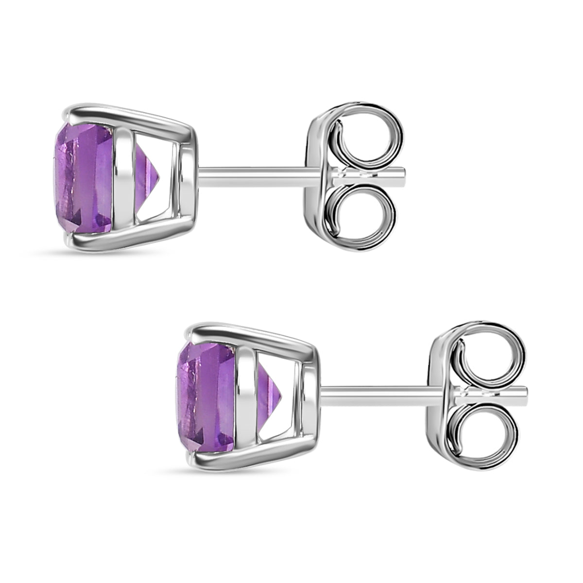 2.21 Ct. Pink Amethyst Earrings in Platinum Plated Sterling Silver 3815837 5
