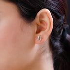 Prasiolite Solitaire Stud Earrings with Push Back in 18K Vermeil Yellow Gold Plated Sterling Silver 1.80 Ct._3815851_2