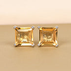 Citrine Stud Push Post Earrings in Platinum Overlay Sterling Silver 2.15 Ct._3815858_1