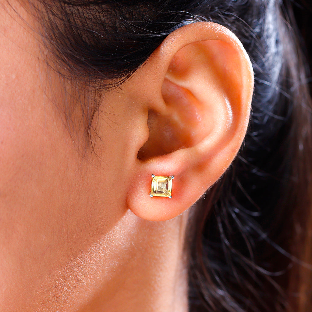 Citrine Stud Push Post Earrings in Platinum Overlay Sterling Silver 2.15 Ct._3815858_2