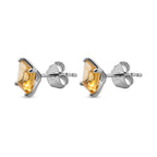 Citrine Stud Push Post Earrings in Platinum Overlay Sterling Silver 2.15 Ct._3815858_3