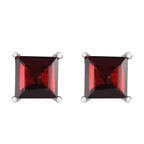 Mozambique Garnet Stud Push Post Earrings in Platinum Overlay Sterling Silver 2.60 Ct._3815866