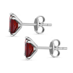 Mozambique Garnet Stud Push Post Earrings in Platinum Overlay Sterling Silver 2.60 Ct._3815866_4
