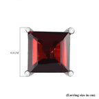 Mozambique Garnet Stud Push Post Earrings in Platinum Overlay Sterling Silver 2.60 Ct._3815866_5