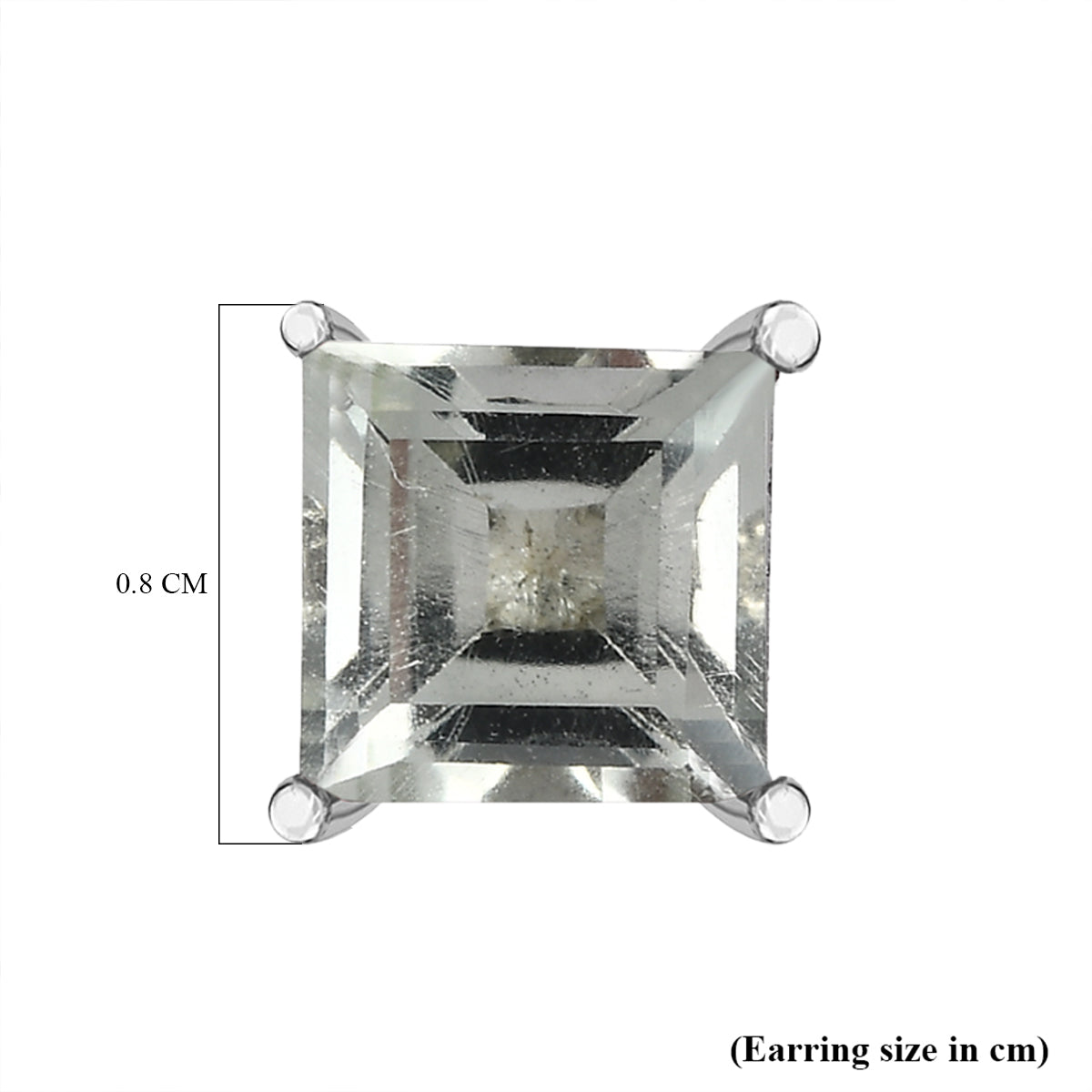 2.5 Ct. Prasiolite Solitaire Stud Earrings in Platinum Plated Sterling Silver 3815871 6
