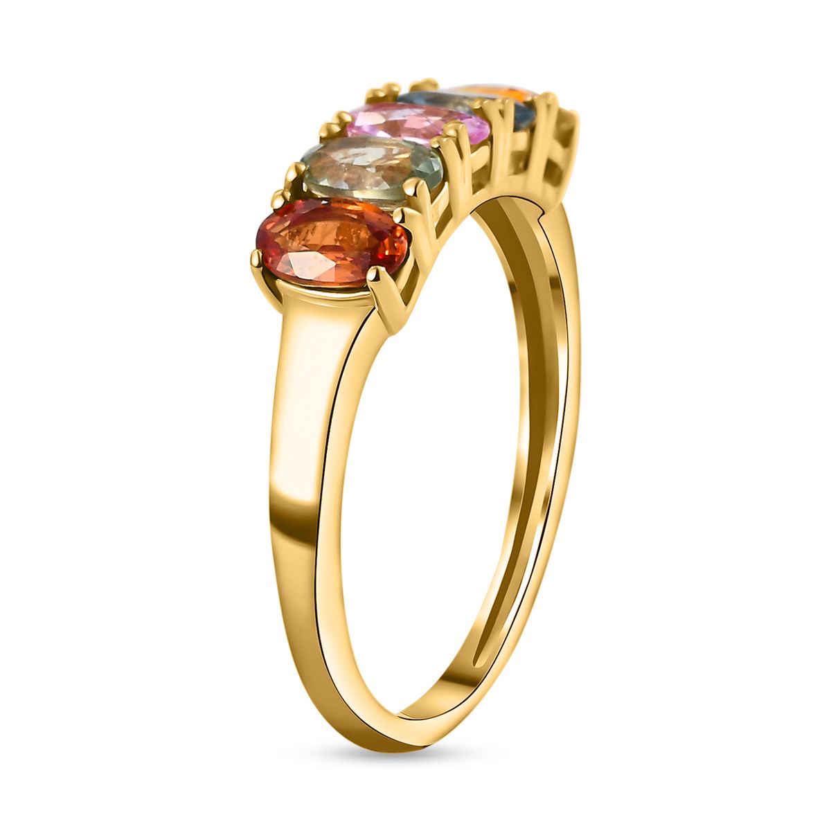 1.25 Ct. Rainbow Sapphire Ring in 18K Vermeil Gold Plated Sterling Silver V32514235 4