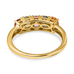 D'Joy - Rainbow Sapphire Ring in 18K Vermeil Yellow Gold Plated Sterling Silver 1.46 Ct._3823428_4