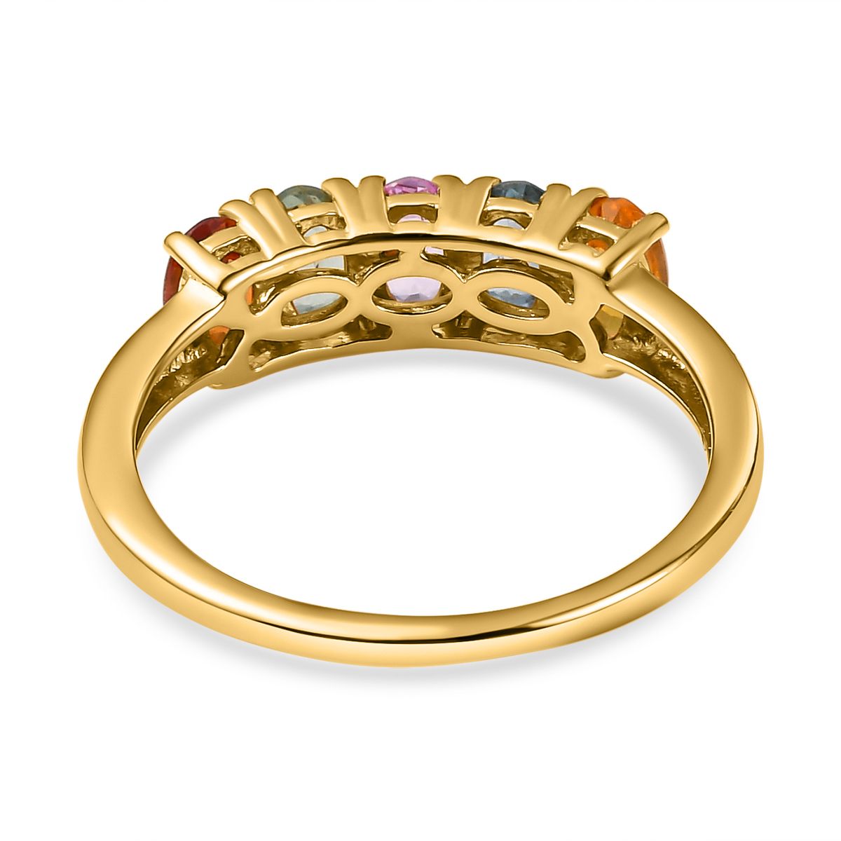 1.25 Ct. Rainbow Sapphire Ring in 18K Vermeil Gold Plated Sterling Silver V32524062 5