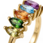 D'Joy - Ruby, Chrome Diopside, Blue Topaz, Amethyst, Peridot & Citrine Ring in 18K Vermeil Yellow Gold Plated Sterling Silver 1.00 Ct._3826542_2