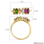 D'Joy - Ruby, Chrome Diopside, Blue Topaz, Amethyst, Peridot & Citrine Ring in 18K Vermeil Yellow Gold Plated Sterling Silver 1.00 Ct._3826542_7