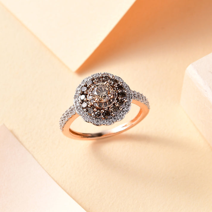 (Size N) 9K Rose Gold SGL Certified Natural Champagne Diamond (I3-G-H - Fancy Light Brown Champange) 3834489 2