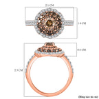 9K Rose Gold SGL Certified Natural Champagne Diamond & White Diamond (I3/GH) Cluster Ring 1.00 Ct._3834489_5