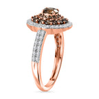 9K Rose Gold SGL Certified Natural Champagne Diamond & White Diamond (I3/GH) Cluster Ring 1.00 Ct._3834491_3