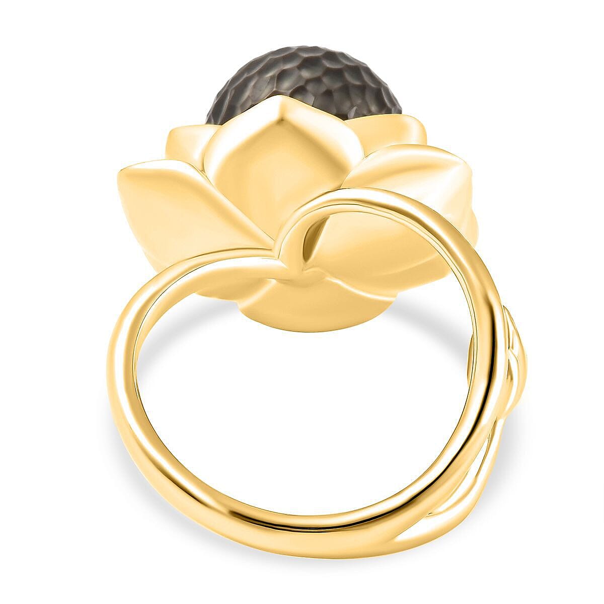 Galatea Pearl - Tahiti Pearl Lotus Flower Ring in 18K Vermeil Yellow Gold Plated Sterling Silver 11.25 Ct, Silver Wt. 11.00 Gms V32535380 5