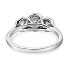 Royal Bali Collection - D'Joy Moissanite Trilogy Halo Ring in Platinum Overlay Sterling Silver 1.21 Ct._3874725_6