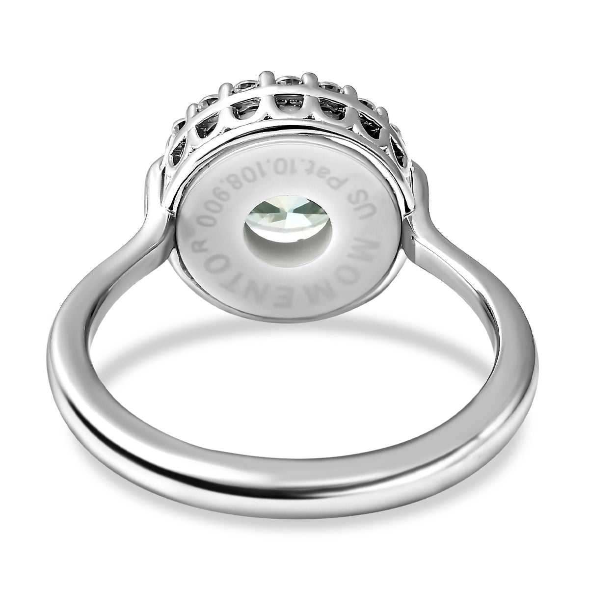 2.1 Ct. Moissanite Halo Ring in Rhodium Sterling Silver 3875150 5