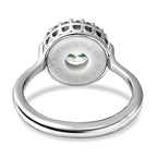Galatea Pearl - Blue Moissanite Halo Ring in Rhodium Overlay Sterling Silver 2.10 Ct, Silver Wt. 7.18 Gms_3875150_4