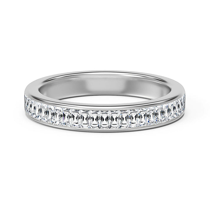 ILIANA 18K White Gold IGI Certified Diamond (SI-G-H) Half Eternity Wedding Band Ring 0.50 Ct. 3875307 1