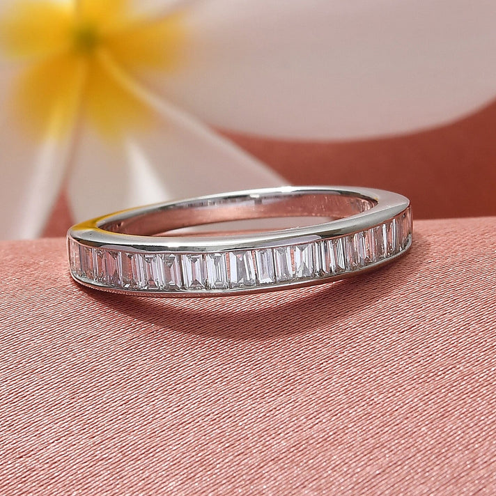 ILIANA 18K White Gold IGI Certified Diamond (SI-G-H) Half Eternity Wedding Band Ring 0.50 Ct. 3875307 2