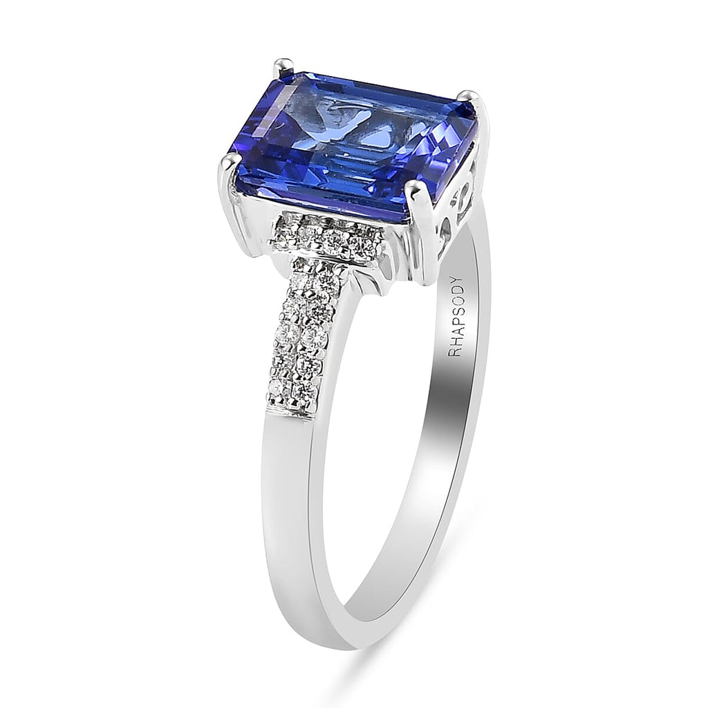 RHAPSODY 950 Platinum AAAA Tanzanite and Diamond (VS-E-F) Ring 2.59 Ct.