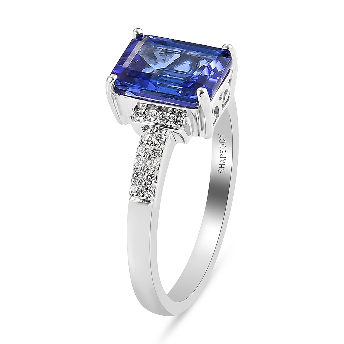 RHAPSODY 2.58 Ct. AAAA Tanzanite and Diamond VS/E-F Ring in 950 Platinum 3876419 4