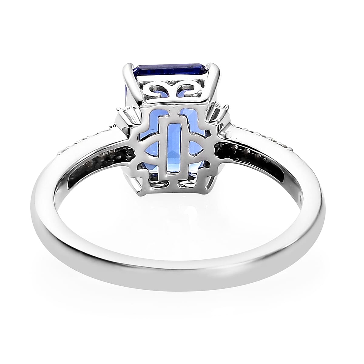 RHAPSODY 2.58 Ct. AAAA Tanzanite and Diamond VS/E-F Ring in 950 Platinum 3876419 5