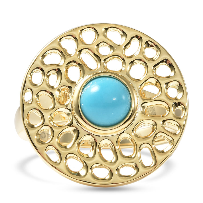 RACHEL GALLEY Arizona Sleeping Beauty Turquoise Ring in Yellow Gold Overlay Sterling Silver 3881104 1