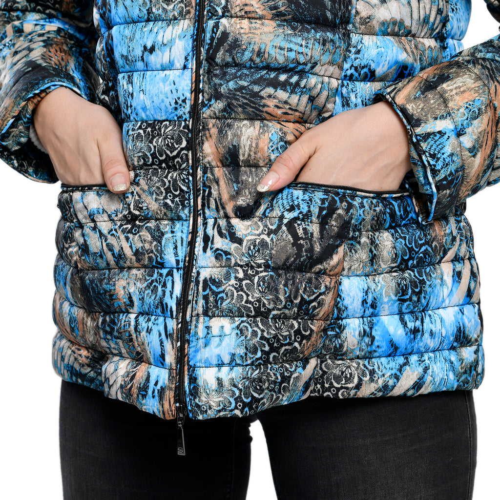TAMSY Printed Padded Jacket (Size 20) - Blue_3881423_5
