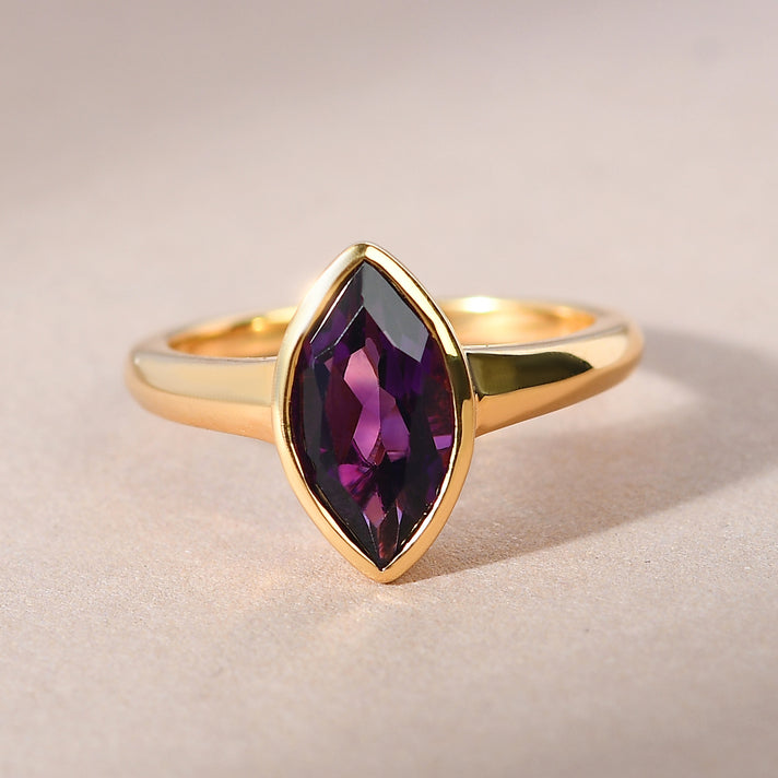 RACHEL GALLEY Lusaka Amethyst Solitaire Ring in 18K Yellow Gold Overlay Sterling Silver 1.65 Ct. 3883165 2
