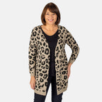 TAMSY 100% Acrylic Leopard Print Cardigan (Size S) - Peach and Black_3885454