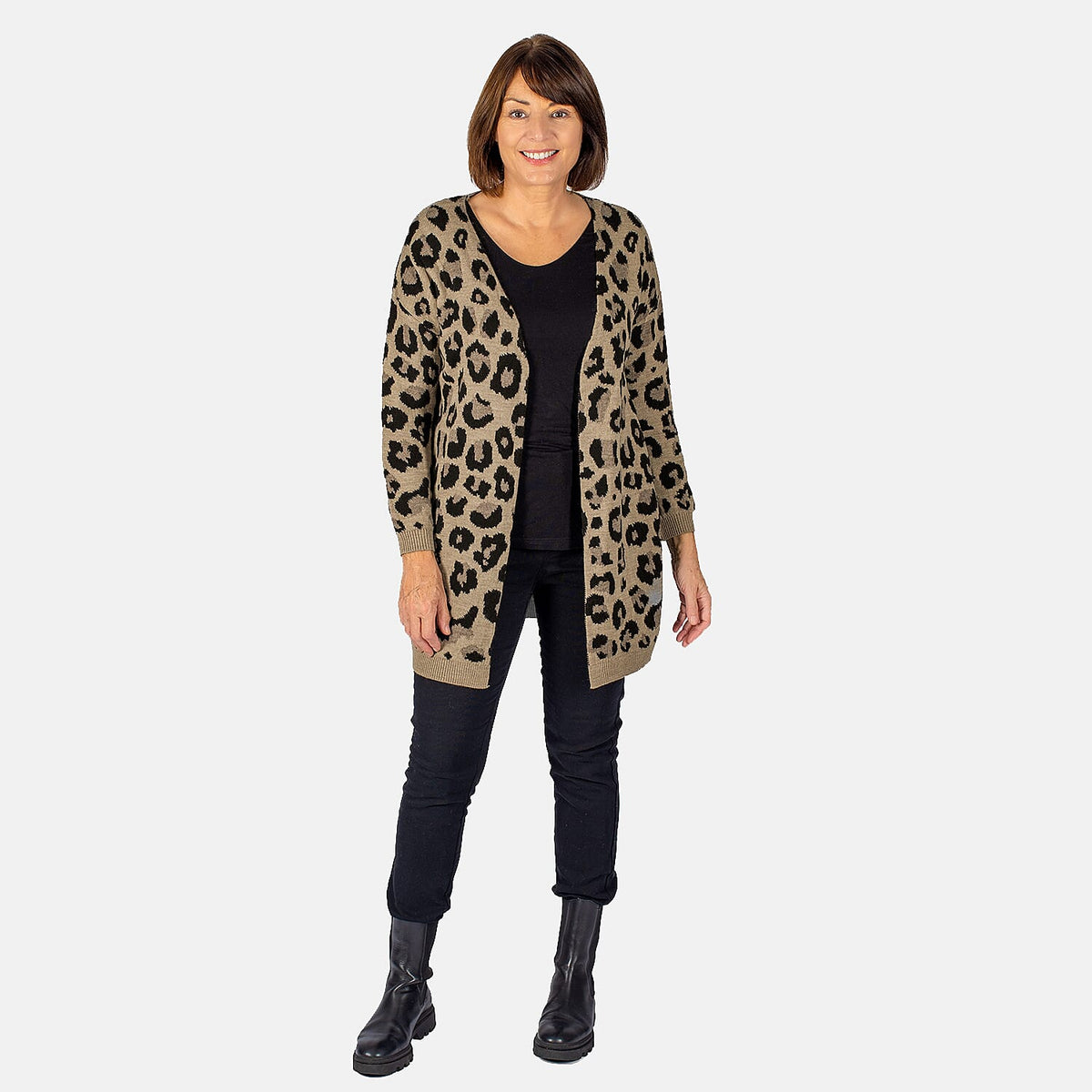 TAMSY Leopard Knit Cardigan V32516687 3