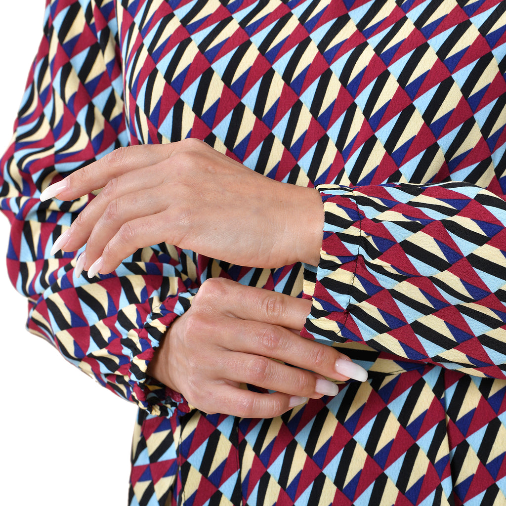 100% Viscose Squire Pattern Dress (Size L, 16-18) - Multi_3887469_3