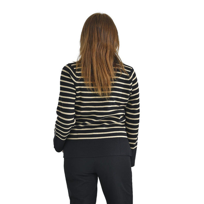 TAMSY Cotton Blend Stripe Knit Jumper  - Black and Beige 3888497 2