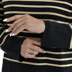 TAMSY Cotton Blend Stripe Knit Jumper (Size XL,20-22) - Black & Beige_3888497_5