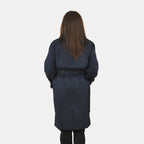 Tamsy Trench Solid Coat with 2 Side Pockets (Size XXL) - Navy_3888609_1
