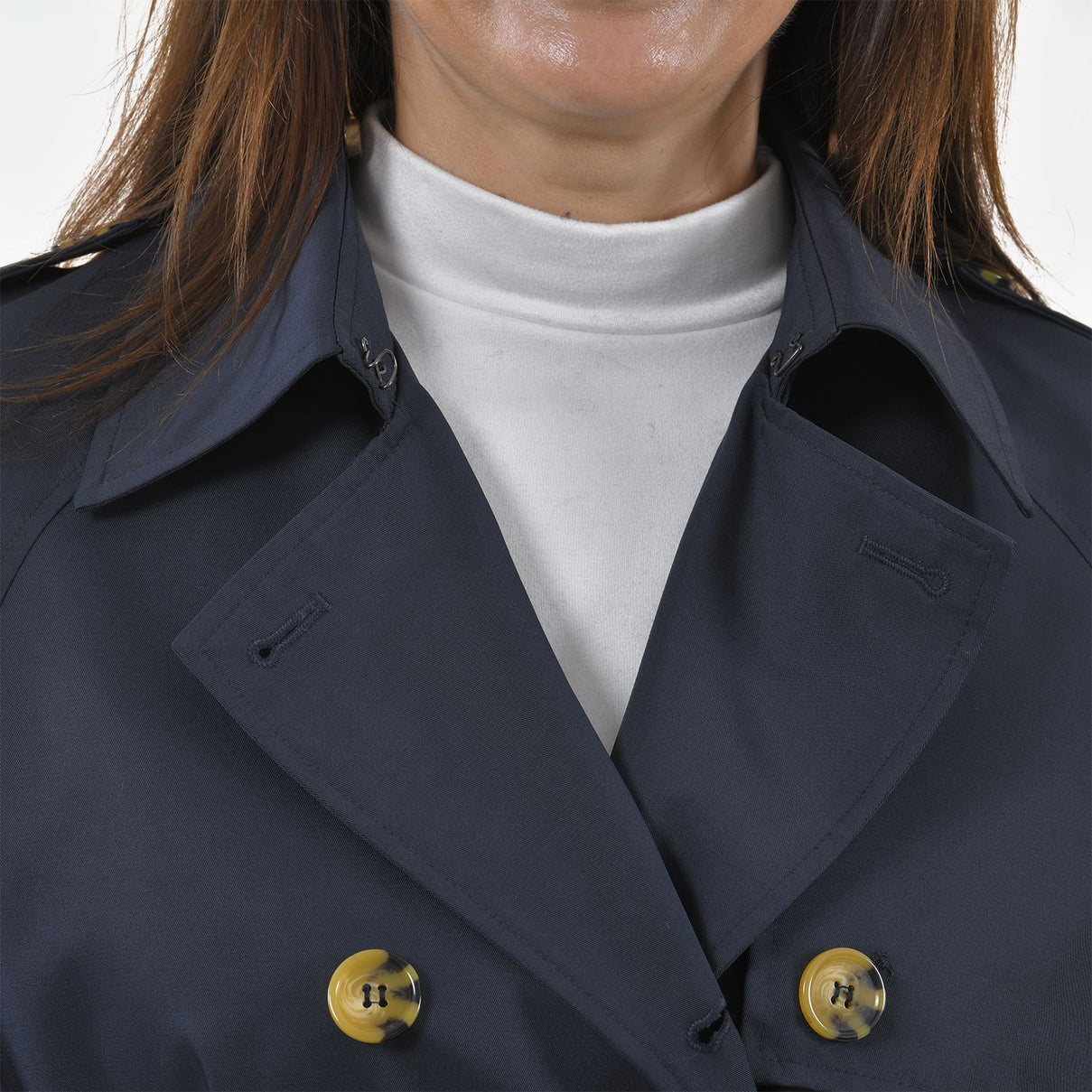 Tamsy Trench Solid Coat with 2 Side Pockets - Navy 3888609 7