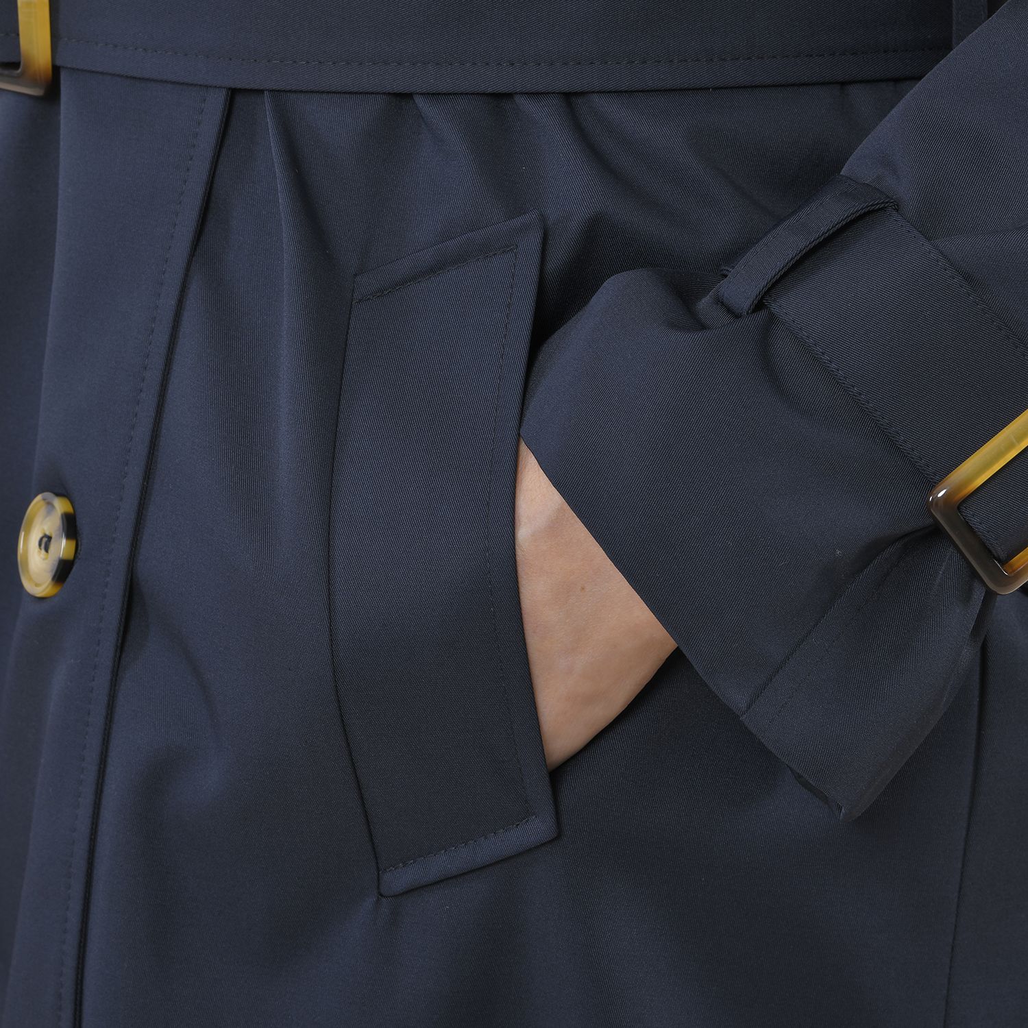 Tamsy Trench Solid Coat with 2 Side Pockets - Navy 3888609 8