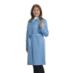 TAMSY Long Coat with Two Pockets and Adjustable Waist Belt (Size L,16-18) - Blue_3888622_2